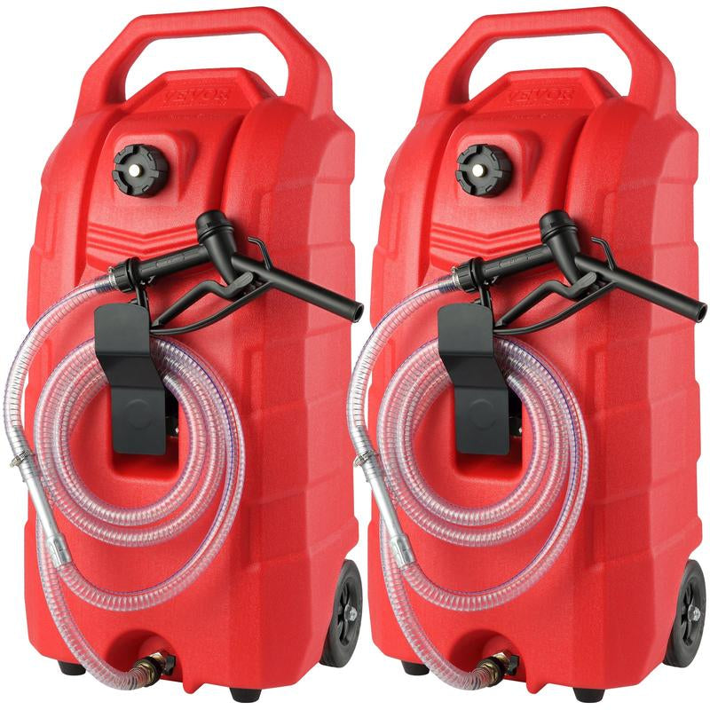 VEVOR 16 Gallon Fuel Caddy, 7.8 L/Min, Portable Gas Storage Tank Container with Nozzle Rubber Wheels, Fuel Transfer Storage Tank for Gasoline Diesel Machine Oil Car Mowers Tractor Boat Motorcycle Bottles Organiser