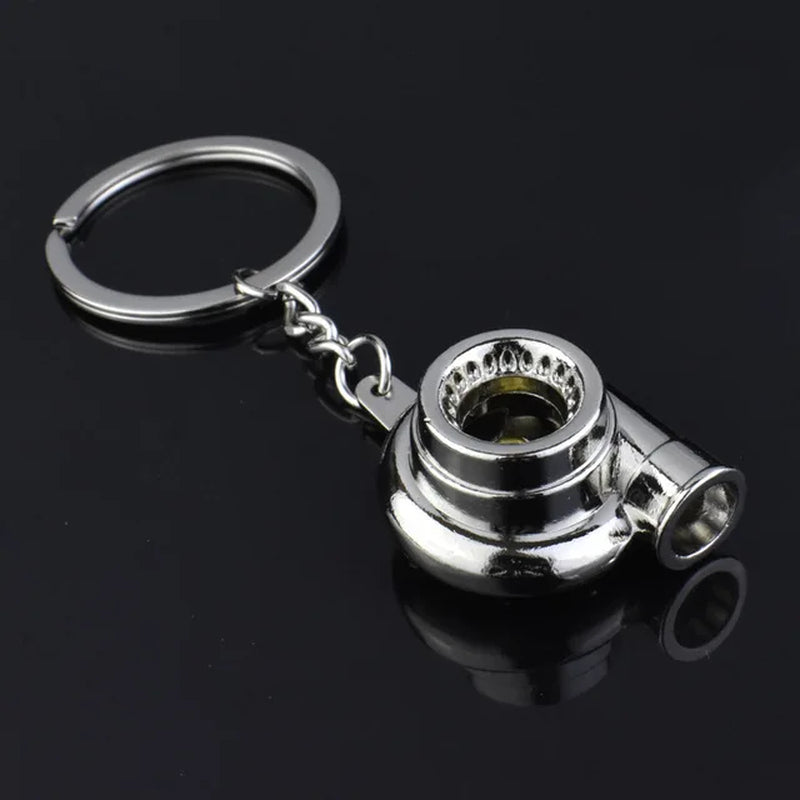 Mini Turbo Turbocharger Keychain Spinning Turbine Key Chain Ring Keyring Keyfob Car Keyring Car Interior Accessories