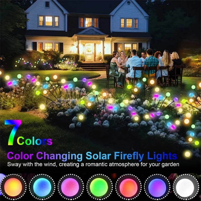 6/8/10 LED Solar Garden Lights Powered Firefly Lights Outdoor Garden Decoration Landscape Lights Firework Firefly Lawn Lamps