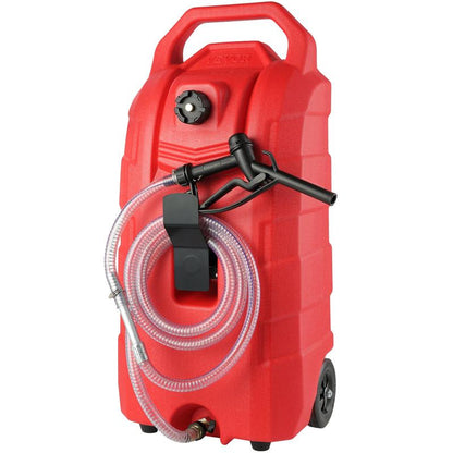 VEVOR 16 Gallon Fuel Caddy, 7.8 L/Min, Portable Gas Storage Tank Container with Nozzle Rubber Wheels, Fuel Transfer Storage Tank for Gasoline Diesel Machine Oil Car Mowers Tractor Boat Motorcycle Bottles Organiser